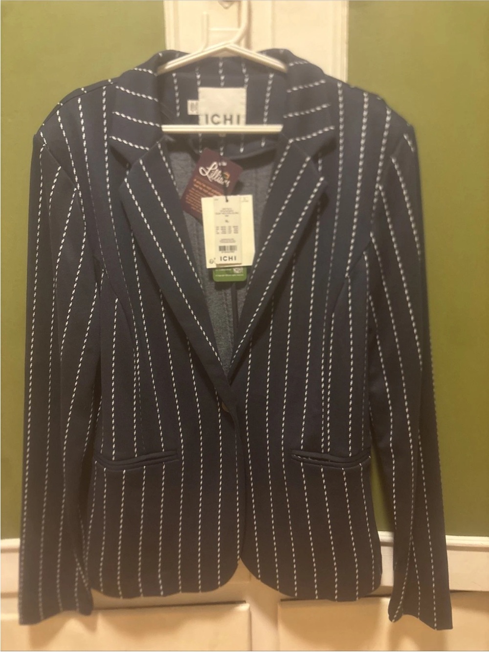 Women's Navy Pinstripe Blazer